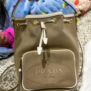 EUC Prada Beige Bucket Bag